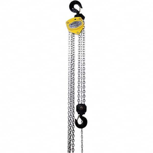OZ Lifting Products - 6,000 Lb Capacity, 10' Lift Height, Manual Chain Hoist with Overload Protection - USA Tool & Supply