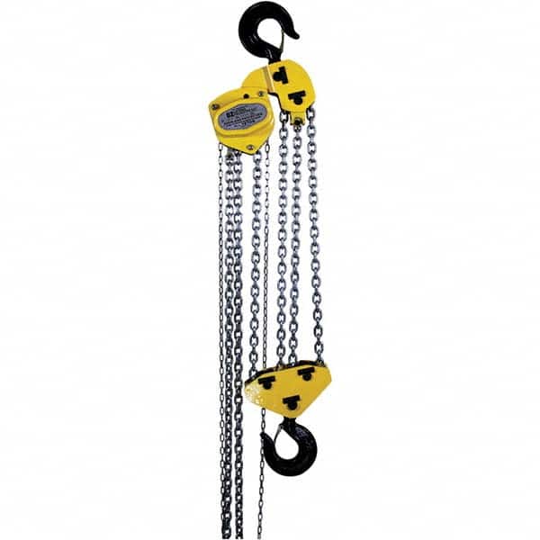 OZ Lifting Products - 20,000 Lb Capacity, 15' Lift Height, Manual Chain Hoist with Overload Protection - USA Tool & Supply