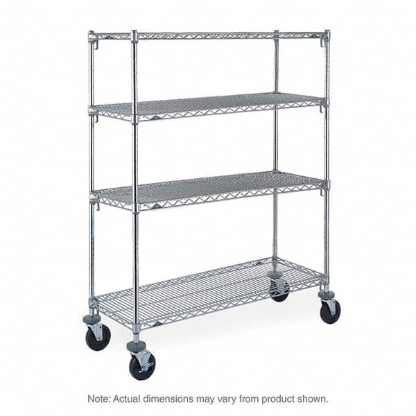 Metro - 900 Lb Capacity 4 Shelf Mobile Wire Shelving Unit - Add-On Unit - USA Tool & Supply
