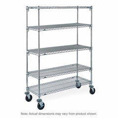 Metro - 600 Lb Capacity 5 Shelf Mobile Wire Shelving Unit - Add-On Unit - USA Tool & Supply