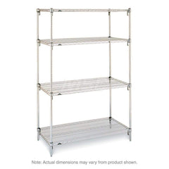 Starter Unit Wire Shelving: 4 Shelves 24″ Wide, 24″ Deep, 63″ High