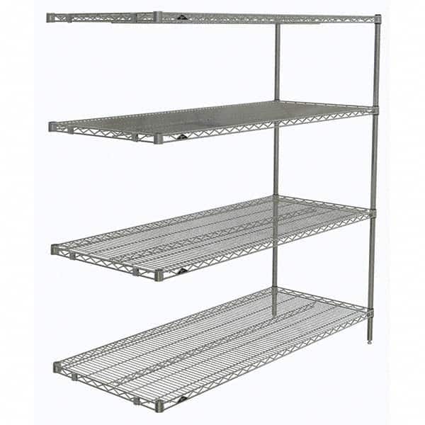 Metro - 2,000 Lb Capacity 4 Shelf Wire Shelving - Add-On Unit - USA Tool & Supply