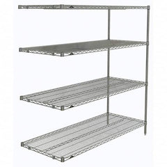 Metro - 2,000 Lb Capacity 4 Shelf Wire Shelving - Add-On Unit - USA Tool & Supply