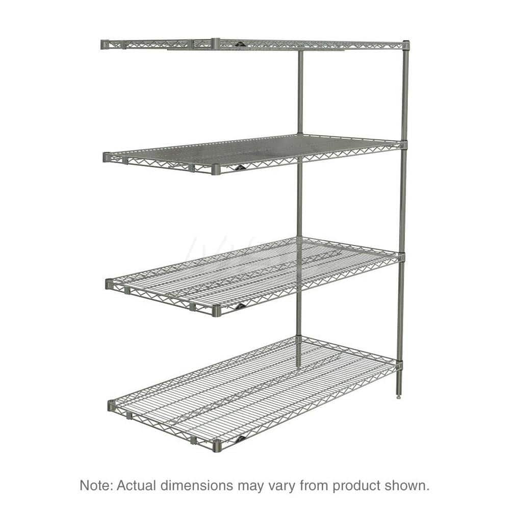 Add-On Unit Wire Shelving: 4 Shelves 36″ Wide, 21″ Deep, 63″ High