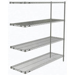 Metro - 2,000 Lb Capacity 4 Shelf Wire Shelving - Add-On Unit - USA Tool & Supply