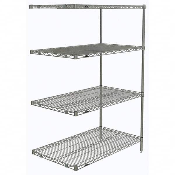 Metro - 2,000 Lb Capacity 4 Shelf Wire Shelving - Add-On Unit - USA Tool & Supply