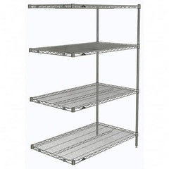 Metro - 2,000 Lb Capacity 4 Shelf Wire Shelving - Add-On Unit - USA Tool & Supply