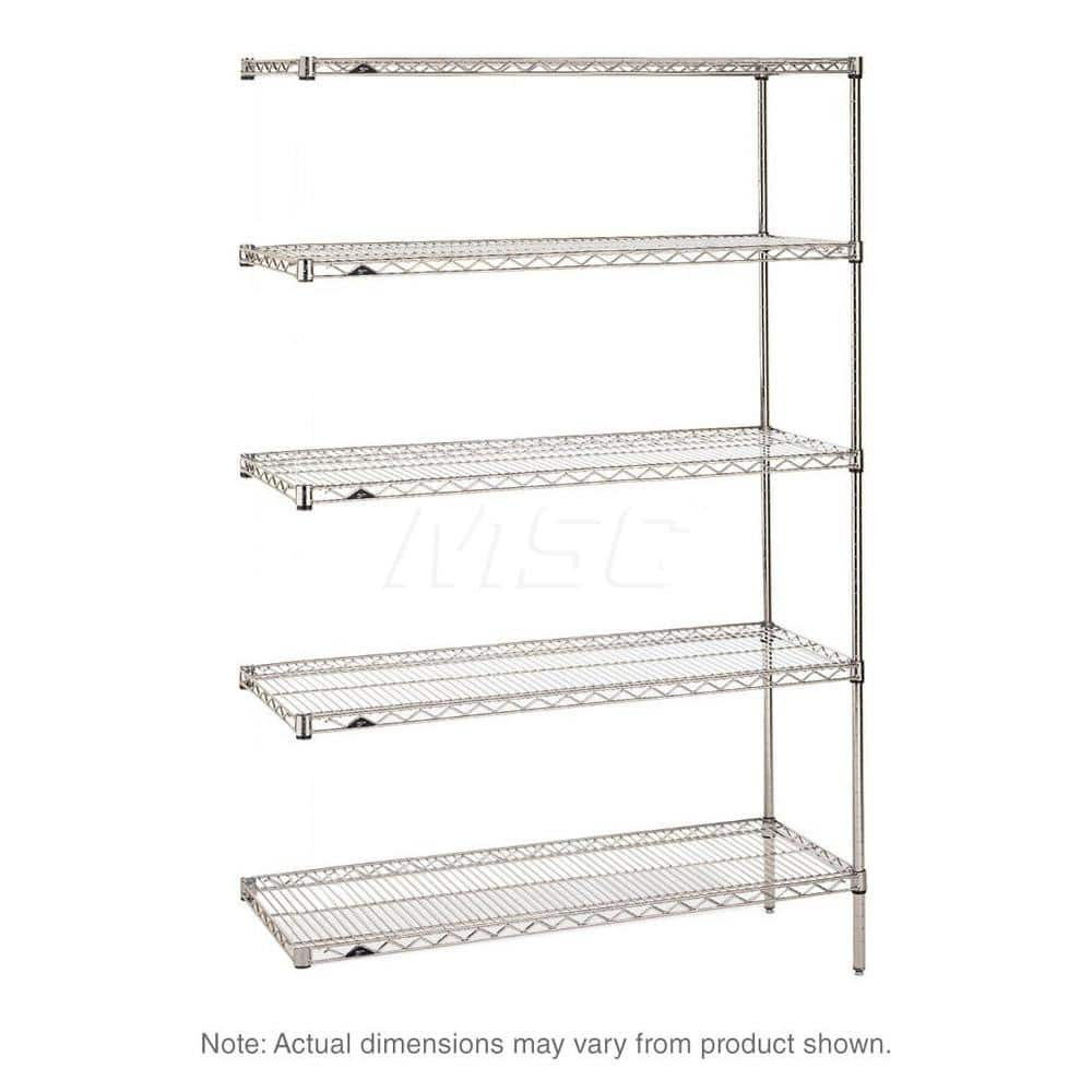 Add-On Unit Wire Shelving: 5 Shelves 48″ Wide, 21″ Deep, 74″ High