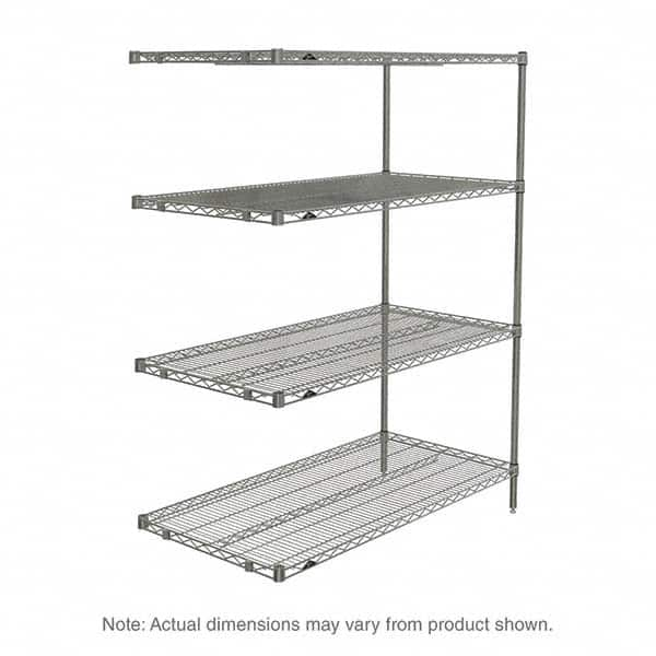 Metro - 2,000 Lb Capacity 4 Shelf Wire Shelving - Add-On Unit - USA Tool & Supply