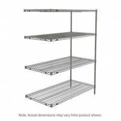 Metro - 2,000 Lb Capacity 4 Shelf Wire Shelving - Add-On Unit - USA Tool & Supply