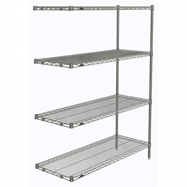 Metro - 2,000 Lb Capacity 4 Shelf Wire Shelving - Add-On Unit - USA Tool & Supply