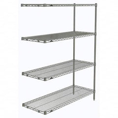 Metro - 2,000 Lb Capacity 4 Shelf Wire Shelving - Add-On Unit - USA Tool & Supply