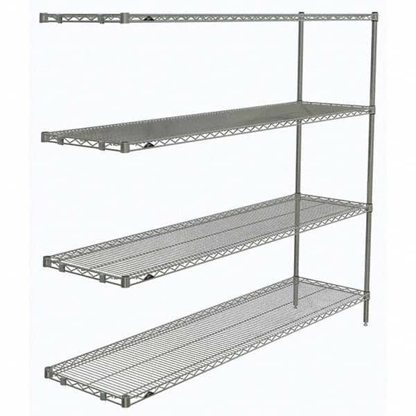 Metro - 2,000 Lb Capacity 4 Shelf Wire Shelving - Add-On Unit - USA Tool & Supply