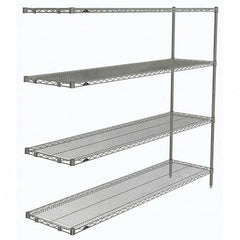 Metro - 2,000 Lb Capacity 4 Shelf Wire Shelving - Add-On Unit - USA Tool & Supply