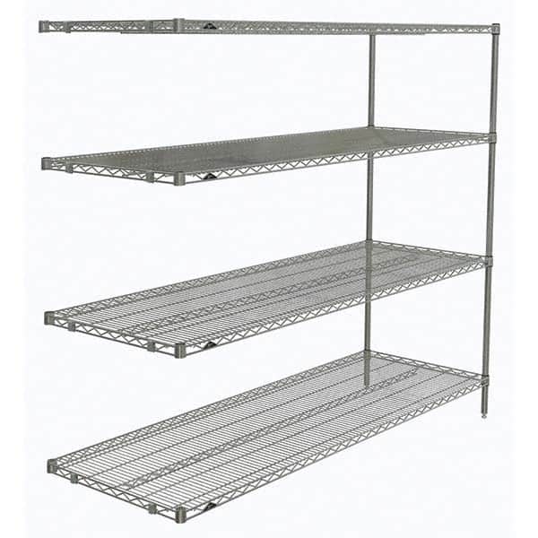 Metro - 2,000 Lb Capacity 4 Shelf Wire Shelving - Add-On Unit - USA Tool & Supply