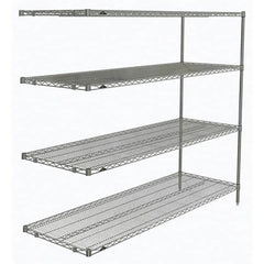 Metro - 2,000 Lb Capacity 4 Shelf Wire Shelving - Add-On Unit - USA Tool & Supply