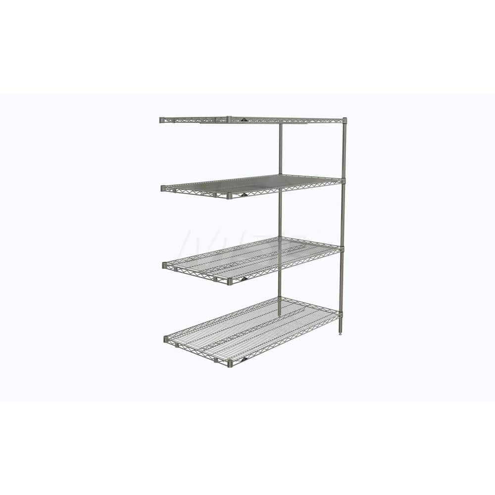 Add-On Unit Wire Shelving: 4 Shelves 48″ Wide, 24″ Deep, 63″ High