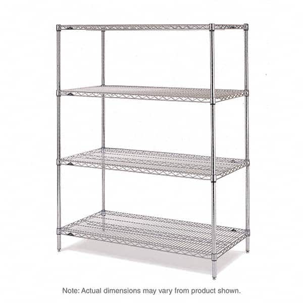 Metro - 2,000 Lb Capacity 4 Shelf Wire Shelving - Add-On Unit - USA Tool & Supply