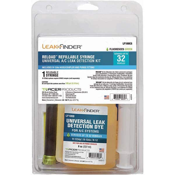 Leak Finder - Automotive Leak Detection Kits Type: A/C Dye Injection Kit Applications: A/C Systems - USA Tool & Supply