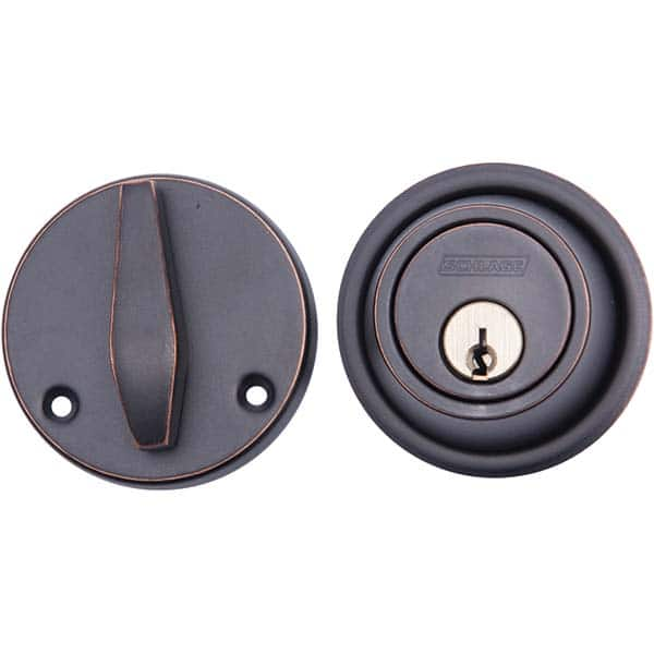 Schlage - Deadbolts Type: Single Cylinder Door Thickness Range: 1-3/8 - 1-7/8 - USA Tool & Supply