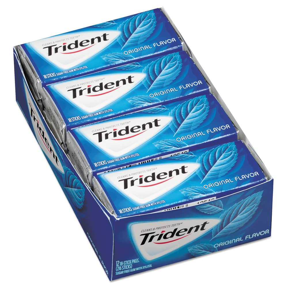 Trident - Snacks, Cookies, Candy & Gum; Breakroom Accessory Type: Gum ; Breakroom Accessory Description: Food-Gum - Exact Industrial Supply