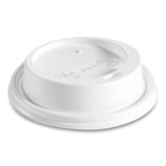 Huhtamaki - Paper & Plastic Cups, Plates, Bowls & Utensils; Breakroom Accessory Type: Hot Cup Lid ; Breakroom Accessory Description: Cup Lids-Hot Cup Dome ; Color: White - Exact Industrial Supply