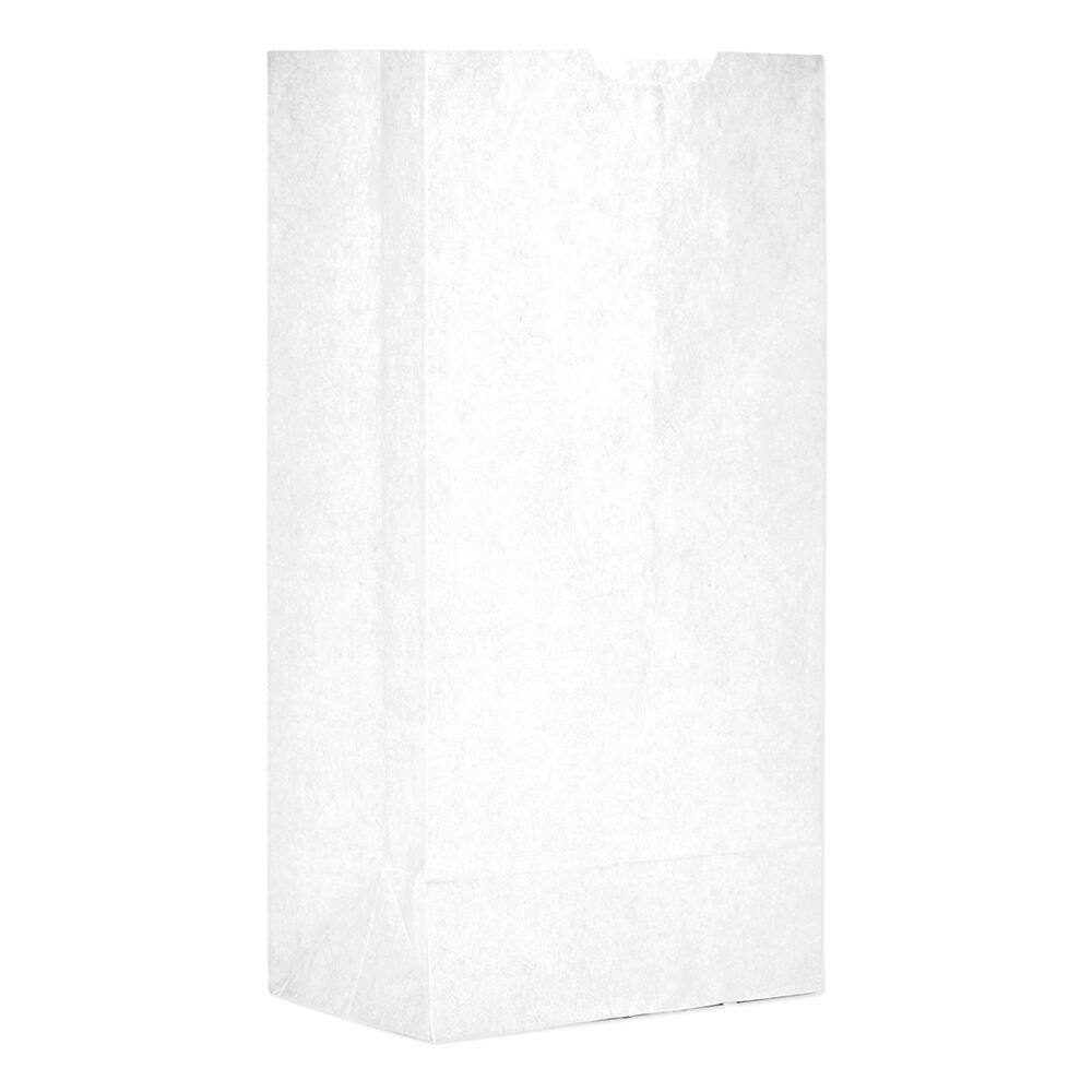 GEN - Paper Bags; Type: Grocery Bag ; Color: White ; Size: 5 x 3-11/32 x 9-3/4 ; Material: Paper - Exact Industrial Supply