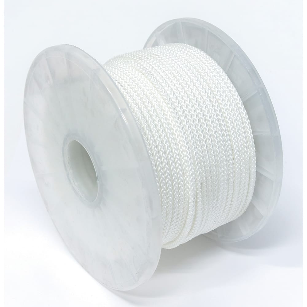 Mibro - Rope; Type: Diamond Braid ; Head/Holder Diameter (Inch): 11/64 ; Material: Nylon ; Load Capacity (Lb.): 65.000 ; Maximum Length: 200.00 ; Color: White - Exact Industrial Supply