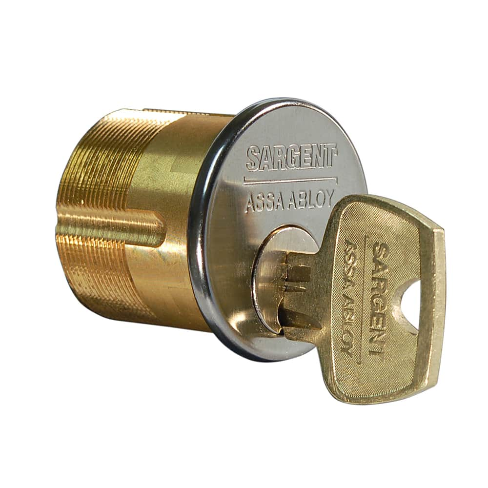 Sargent - Cylinders; Type: Mortise ; Keying: LC Keyway ; Number of Pins: 6 ; Material: Brass ; Finish/Coating: Stainless Steel - Exact Industrial Supply