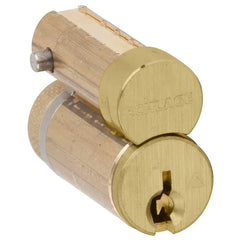 Cylinders; Type: Removeable Core; Keying: C123 Keyway; Number of Pins: 6; Finish/Coating: Satin Brass; Minimum Order Quantity: Brass; Material: Brass; Type: Removeable Core; Material: Brass