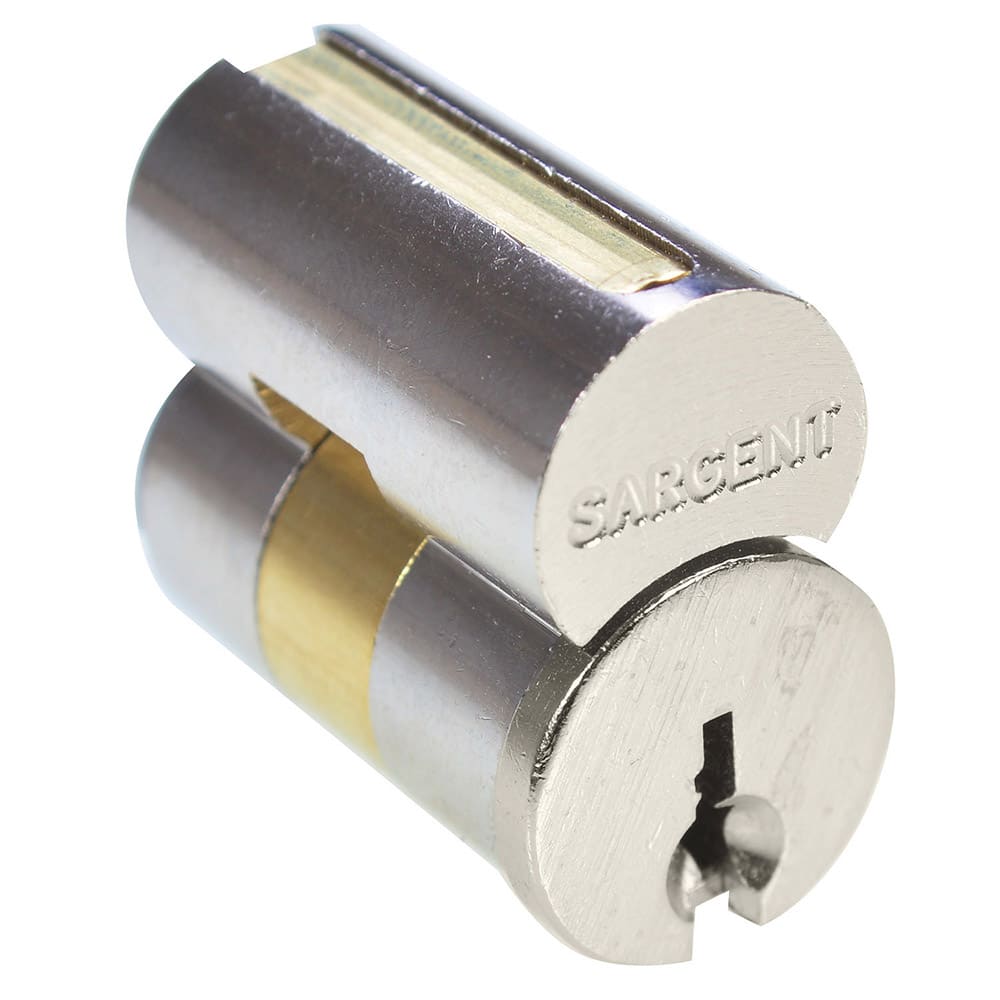 Sargent - Cylinders; Type: Removeable Core ; Keying: RE Keyway ; Number of Pins: 0 ; Material: Brass ; Finish/Coating: Satin Nickel - Exact Industrial Supply