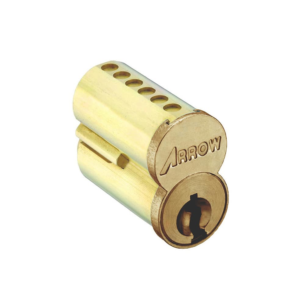 Arrow Lock - Cylinders; Type: Interchangeable Core ; Keying: MB Keyway ; Number of Pins: 6 ; Material: Brass ; Finish/Coating: Satin Brass - Exact Industrial Supply