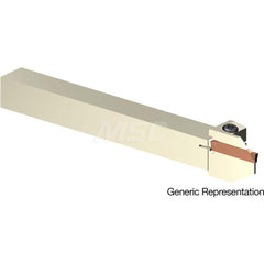 Indexable Cutoff Toolholder: 12.5 mm Max Depth of Cut, 25 mm Max Workpiece Dia, Left Hand 16 mm Shank Height, 16 mm Shank Width, Uses GCMN Inserts, Series GND