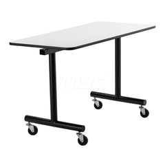 Mobile Work Center: 60″ OAD, 29″ OAH 300 lb Capacity, Medium Density Fibreboard & High Pressure Laminate Top, Gray Nebula