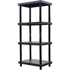 Plastic Shelving; Type: Raised Shelving; Shelf Capacity (Lb.): 1320; Width (Inch): 24; Height (Inch): 78.000000; Depth: 36; Number of Shelves: 4; Color: Black