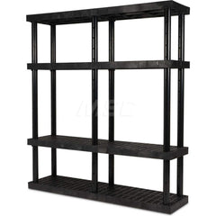 Plastic Shelving; Type: Adjustable Shelving; Shelf Capacity (Lb.): 1235; Width (Inch): 16; Height (Inch): 72.000000; Number of Shelves: 4; Color: Black