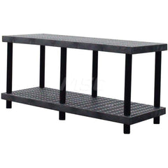 Plastic Shelving; Type: Raised Shelving; Shelf Capacity (Lb.): 925; Width (Inch): 24; Height (Inch): 30.000000; Number of Shelves: 2; Color: Black