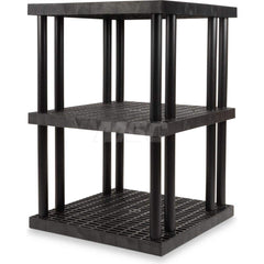 Plastic Shelving; Type: Fixed Shelving; Shelf Capacity (Lb.): 1125; Width (Inch): 36; Height (Inch): 51.000000; Depth: 36; Number of Shelves: 3; Color: Black