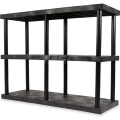 Plastic Shelving; Type: Fixed Shelving; Shelf Capacity (Lb.): 1820; Width (Inch): 24; Height (Inch): 51.000000; Number of Shelves: 3; Color: Black