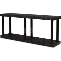 Plastic Shelving; Type: Fixed Shelving; Shelf Capacity (Lb.): 615; Width (Inch): 16; Height (Inch): 27.000000; Number of Shelves: 2; Color: Black