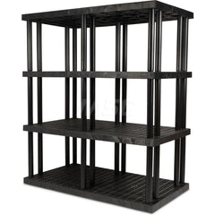 Plastic Shelving; Type: Fixed Shelving; Shelf Capacity (Lb.): 2750; Width (Inch): 36; Height (Inch): 75.000000; Number of Shelves: 4; Color: Black