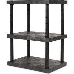 Plastic Shelving; Type: Adjustable Shelving; Shelf Capacity (Lb.): 990; Width (Inch): 24; Height (Inch): 48.000000; Depth: 36; Number of Shelves: 3; Color: Black