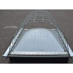 Skylight Guards; Shape: Half Round; Material: Galvanized steel; Color: Silver; Height (Inch): 15.93; Length (Inch): 36; Width (Inch): 28; Load Rating (Lb.): 405; Standards: CAL OSHA 3212 (b) ™and ™(e) ™and ™1926.501(b) (4)