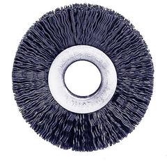 2″ Small Diameter Nylon Wheel Brush, .014″ Crimped Black Fill, 1/2″ Arbor Hole - USA Tool & Supply