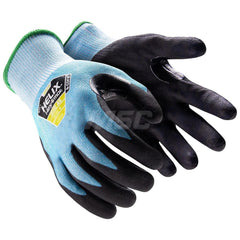 Cut, Puncture & Abrasive-Resistant Gloves: Size 2XL, ANSI Cut A5, ANSI Puncture 4, Nitrile, HPPE Blend Black & Blue, Palm & Fingers Coated, HPPE Blend Lined, HPPE Blend Back, Textured Grip, ANSI Abrasion 6