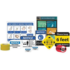 NMC - "Back To Work Kit", 1" Wide x 1" High, Aluminum Composite Panel Safety Sign - USA Tool & Supply