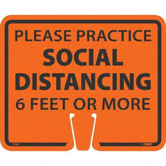 NMC - "Please Practice Social Distancing", 12-5/8" Wide x 10-3/8" High, Rigid Plastic Safety Sign - USA Tool & Supply