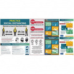 NMC - "COVID-19 - Practice Social Distancing", 96" Wide x 48" High, Aluminum Composite Panel Safety Sign - USA Tool & Supply