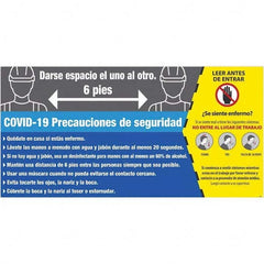 NMC - "COVID-19 Safety Precautions", 96" Wide x 48" High, Aluminum Composite Panel Safety Sign - USA Tool & Supply