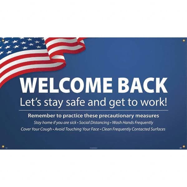 NMC - Banners Message Type: Safety Reinforcement & Motivational Legend: Wecome Back - Let's Stay Safe and Get to Work! - USA Tool & Supply